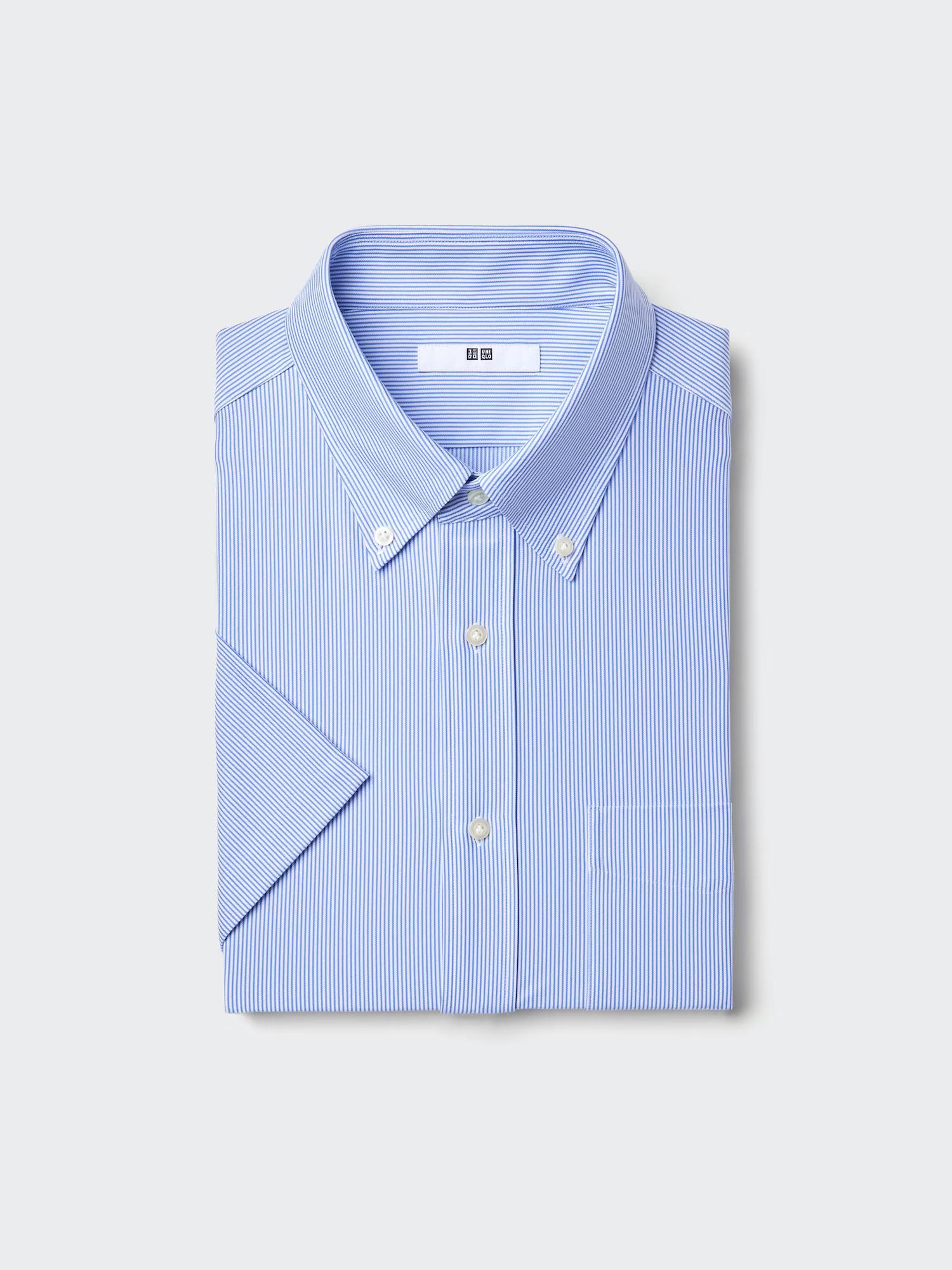 Рубашка Dry трикотажная без глажки в полоску с воротником button-down