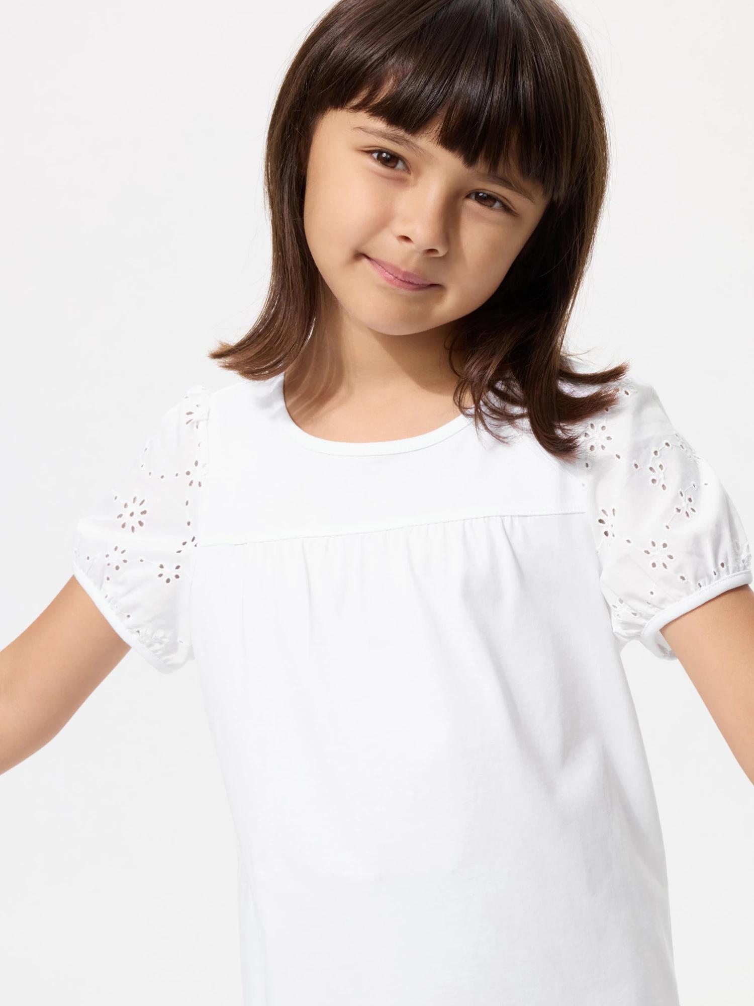 GIRLS Puff Sleeve T-shirt / Embroidery